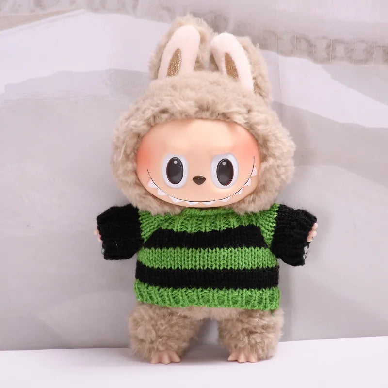 17cm Cute Mini Plush Doll'S Clothes Outfit Accessories For Korea Kpop Exo Labubu Idol Dolls Sweater Clothing DIY Kids Girl Gift