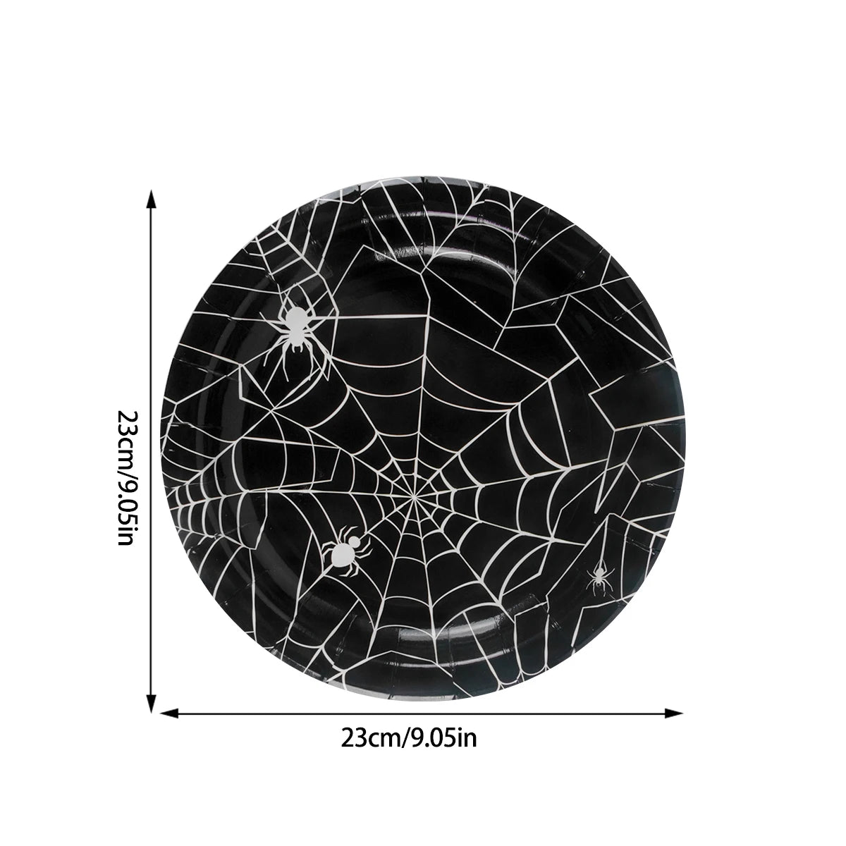 Halloween Party Spider Web Disposable Tableware Set Black Paper Plates Cups Napkin Halloween Birthday Party Decoration Supplies