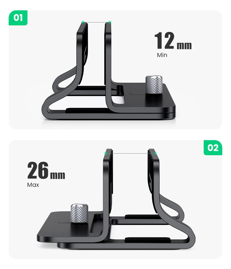 UGREEN Vertical Laptop Stand For MacBook Pro Aluminum Portable Notebook Stand Laptop Support MacBook Air Pro Tablet Phone Stand