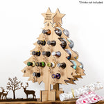 Christmas Countdown Wine Rack Wooden Christmas Tree Shaped Bottle Holder Festive Decor Ornament Craft Accessory