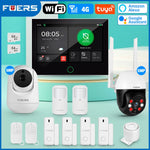 FUERS 7 Inch TFT Screen 4G Tuya Smart Home Security Alarm System G70 GSM WiFi Wireless Home Burglar Security Alarm System