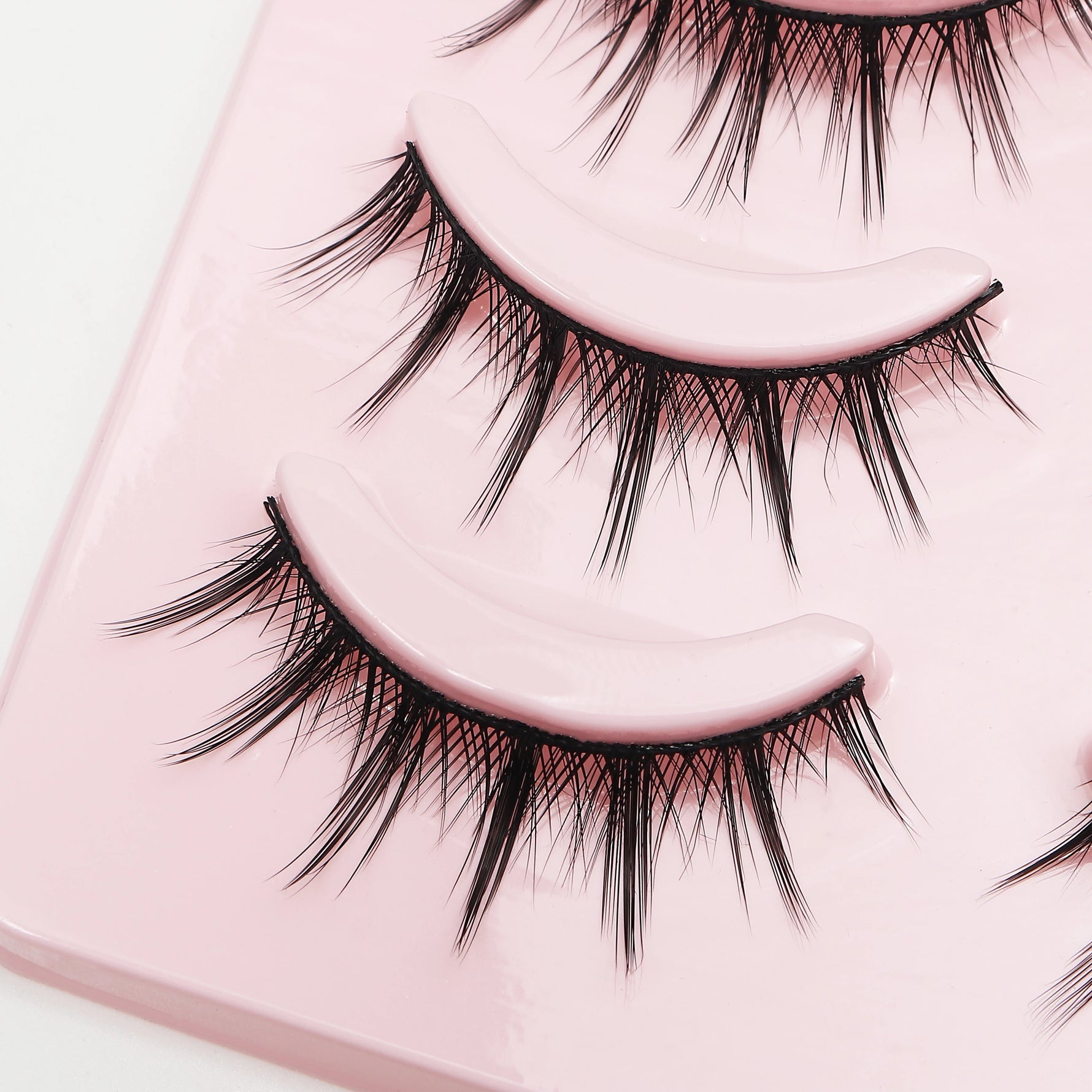 DINGSEN Fake Eyelash Anime Lashes 5 Pairs Little Devil Eyelashes Natural Daily Makeup Manga Eyelashes Clear Band Eyelashes