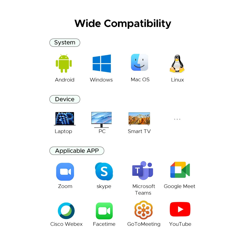 【RU】 UGREEN 2K Web cam with Microphone, Full HD 2K, Auto Light Correction, Video Webcam for Streaming
