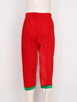 2-12 Yrs Kid Deluxe Christmas Elf Costume 7 Pieces Green Red Elevs Suit Top+Pants+Socks+Hat+Belt+Shoes Covers+Ears Santa Uniform