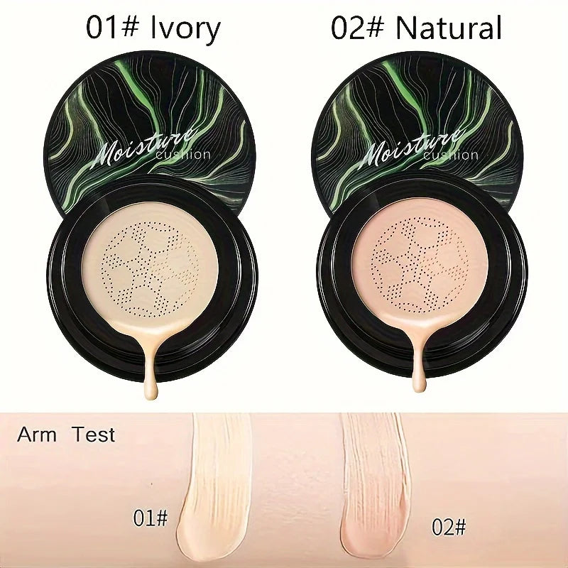 Mushroom Head Air Cushion,CC Cream Foundation Moisturizing Concealer Waterproof Oil Control Long-Lasting Nude Makeup with Makeup
