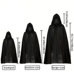 1 Halloween Wicked Witch, Death Cloak With Hat, Classic Long Style, Role Playing Party Dress, Suitable For Both Men and Women