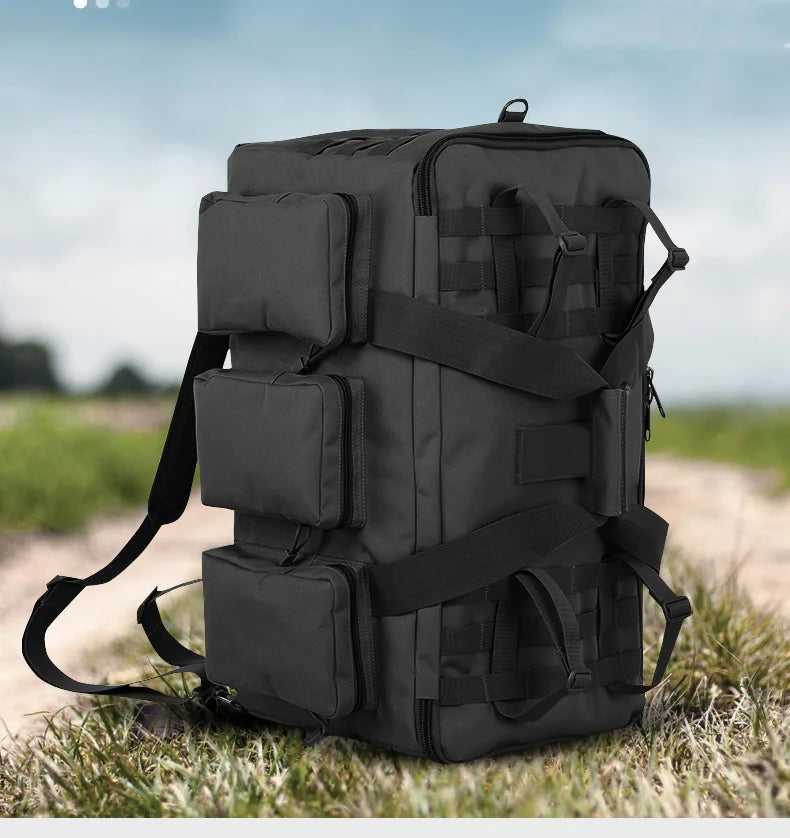 55L Luggage Duffel Bag Camping Backpack Tactical Large Bags Men's Hiking Travel Mountaineering Trip Utility Gym Weekend Duffle