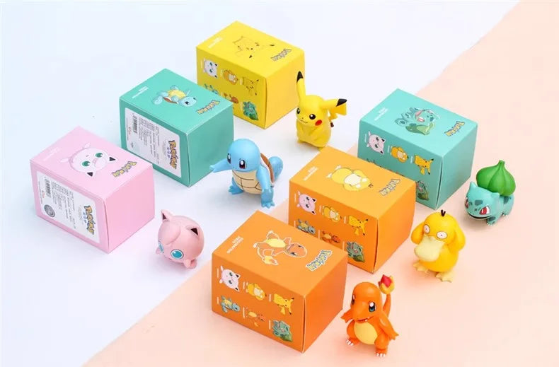 Hot Pokemon Anime Figures Pikachu Toys Model Charmander Psyduck Squirtle Jigglypuff Bulbasaur Kawaii Collect Dolls Action Figure