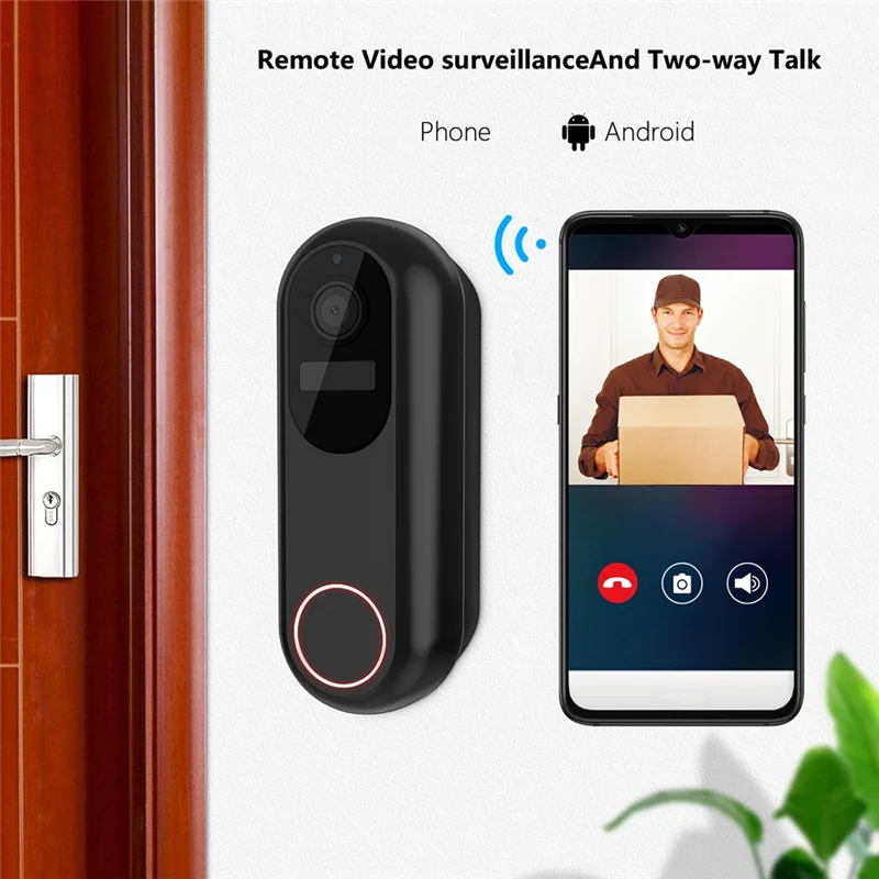A99E-1080P Smart Wireless Video Doorbell Camera Wireless Smart Video Doorbell With Chime Two-Way Talk Night Vision
