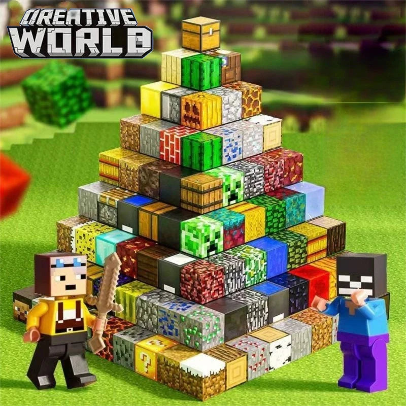 10-300pcs Magnetic Blocks Game Mine Magnet World Toys For Boys Girls STEM Montessori Sensory Cubes Game Toys Gift