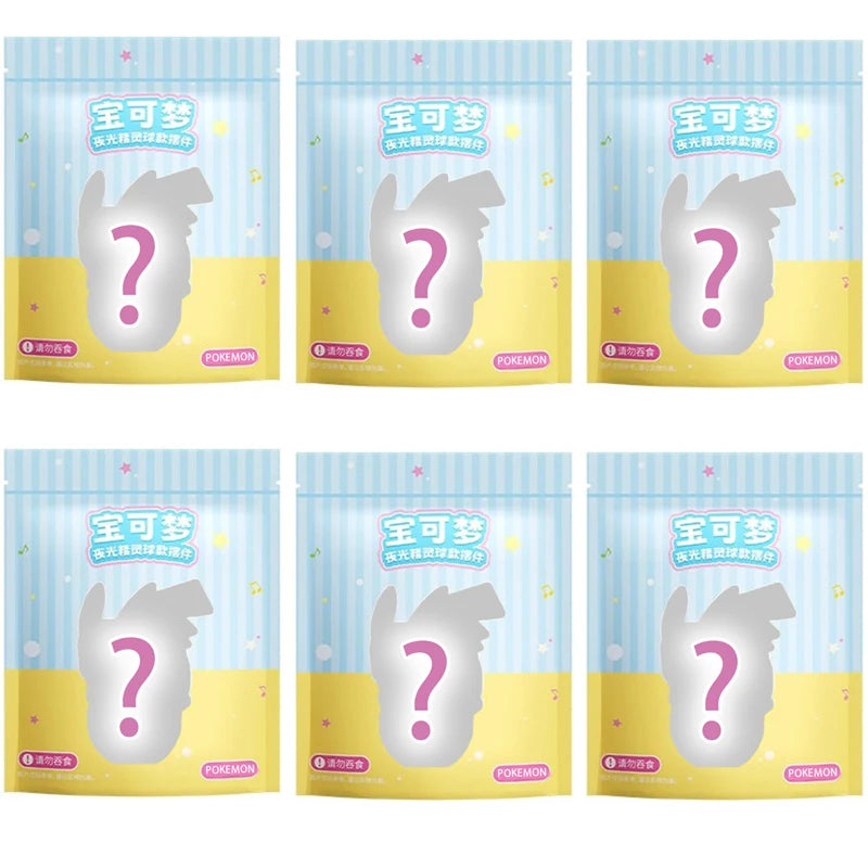 New Sell Pok é mon Series Blind Box Luminous Elf Ball Small Ornament Kawaii Cartoon Desktop Car Figurine Doll Toys Birthday Gift