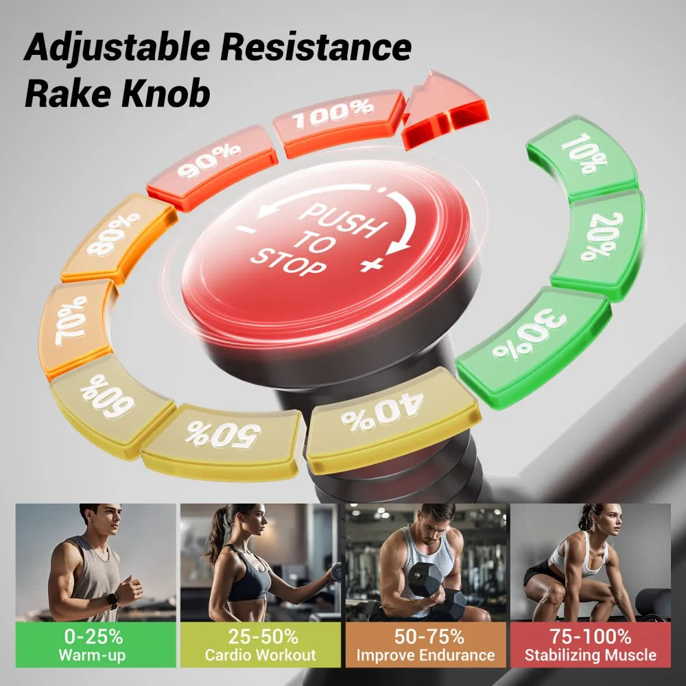 ROBORE CBE20 Stationary Exercise Bike, 136kg Capacity, Silent Belt Drive, Comfort Seat & iPad/Bottle Holders