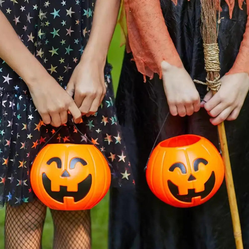 Halloween Pumpkin Bucket  Portable Candy Basket Halloween Ghost Festival Bar Home Decor Sugar Filling Jar Halloween Party Gift