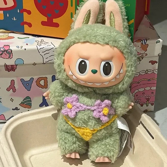 Lovely Bikini Bib Headband For Labubu 3.0 Big Into Energy Series Swimsuit Labubu Sexy Bikini Set Labubu Clothes