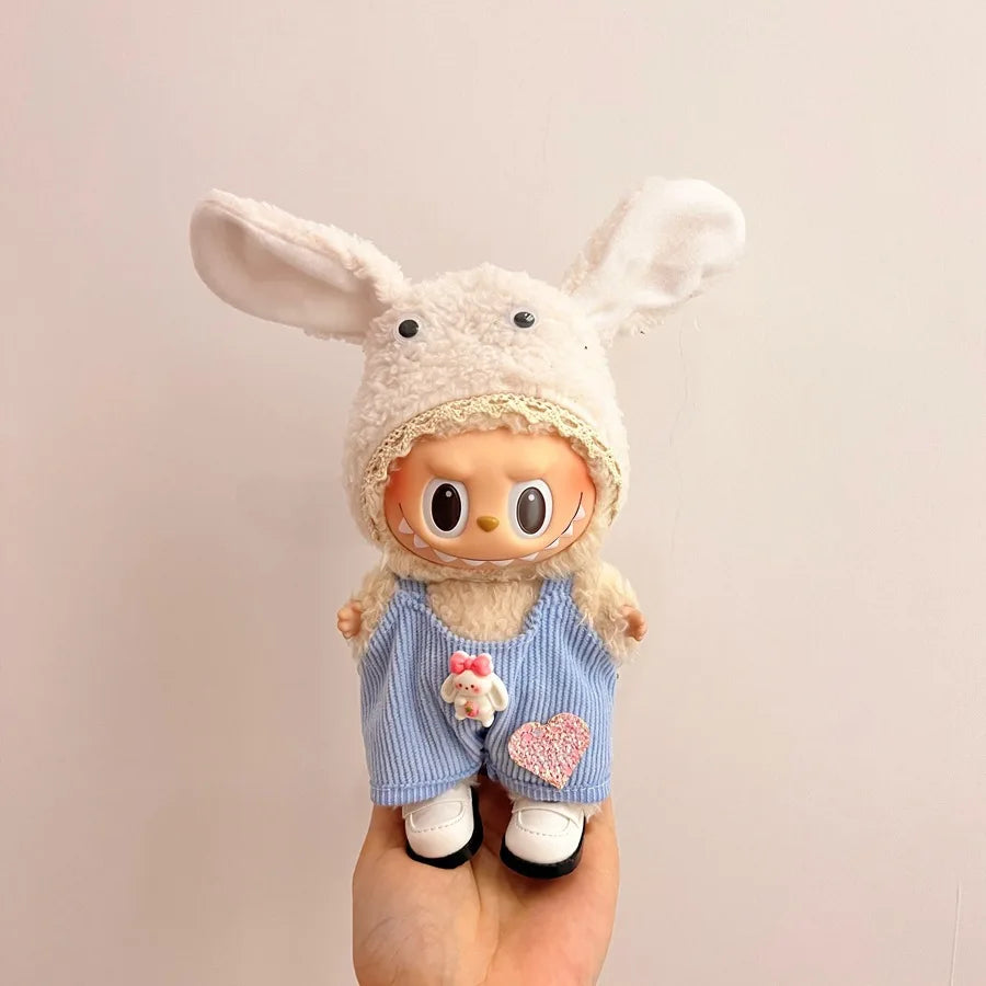 New Labubu Clothing Popular New Products Fashion Velcro 17cm Doll Cute Dress Casual Set Skirt Plush Toy Clothing