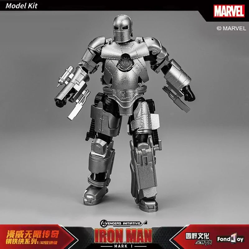 Fondjoy Marvel Iron Man MK1 Assemble Toy ABS Material First Generation Iron Man 1/12 Action Figures Toy Birthday Gifts for Boys