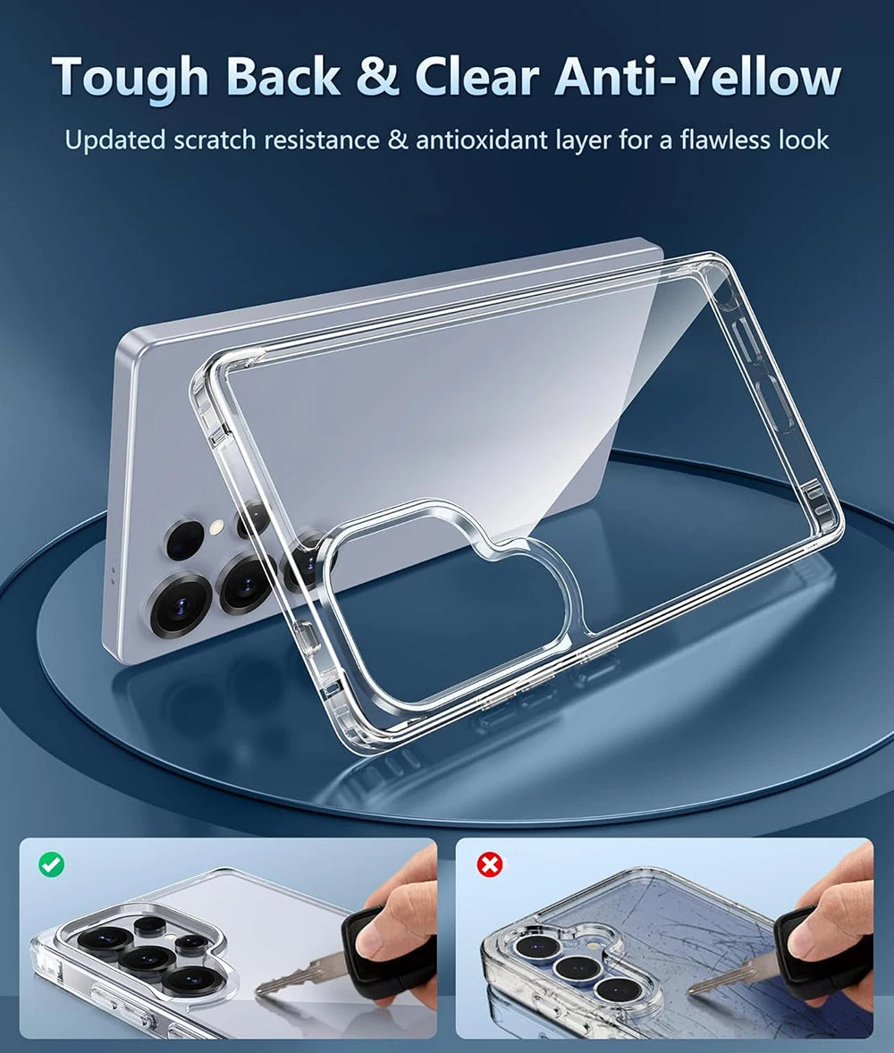 Luxury Shockproof Airbag Case For Samsung Galaxy S25 Ultra S25+ Plus Hybrid Hard Silicone Back Cover S25Ultra Clear Thin Slim