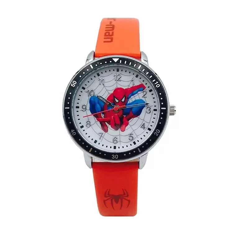 Disney Spider Man Children's Watch Iron Man Hulk Cartoon Quartz Watch Student Waterproof Silicone strap sports Quartz Watch Gift