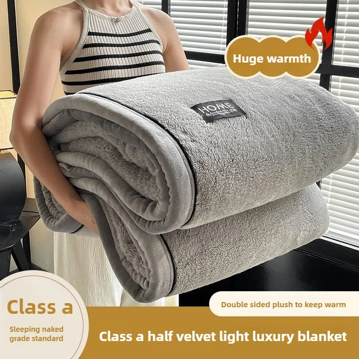 Plush Warm Winter Blanket A Grade Coral Fleece Flannel Soft Thick Bed Blankets for Sofa Single Double Couple Furry Bedspread