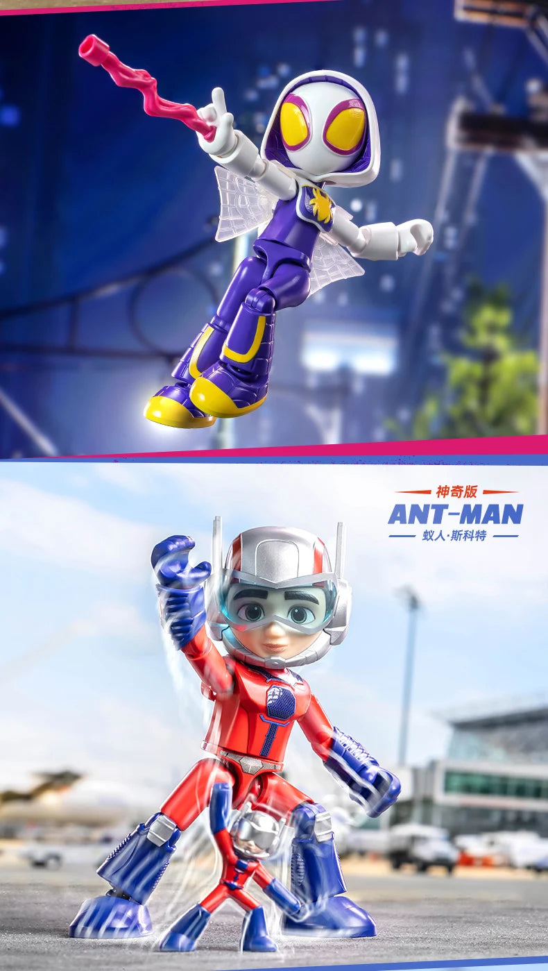 In Stock Genuine Blokees Marvel Spidey Amazing Friend Spider-Man Miles Ant-Man Anime Figure Action Figure Model Collection Toys