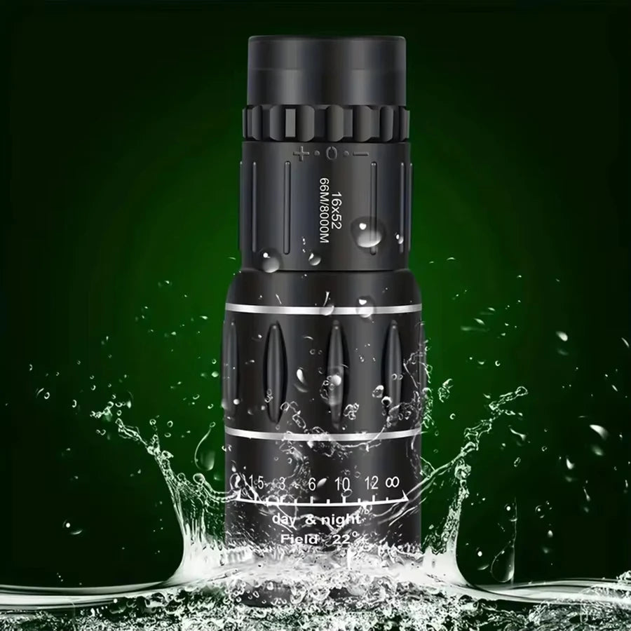 16x52 Monoculars HD Telescope Ipx4 Waterproof Long Distance Field of View Image Stabilization For Wildlife Observation Hiking