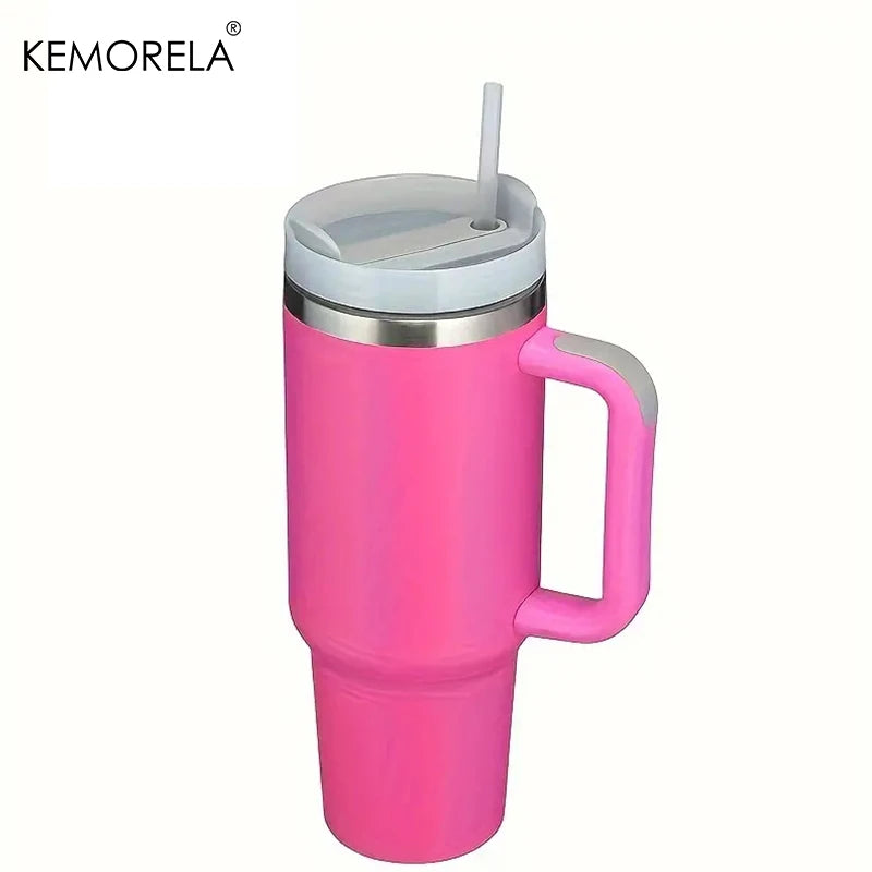 KEMORELA 30&40 oz Tumbler With Handle Lid Straw 887/1182ML Stainless Steel Water Bottle Vacuum Thermos Cup Travel Car Coffee Mug