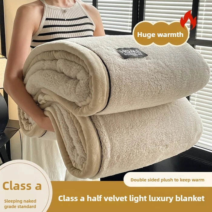 Plush Warm Winter Blanket A Grade Coral Fleece Flannel Soft Thick Bed Blankets for Sofa Single Double Couple Furry Bedspread