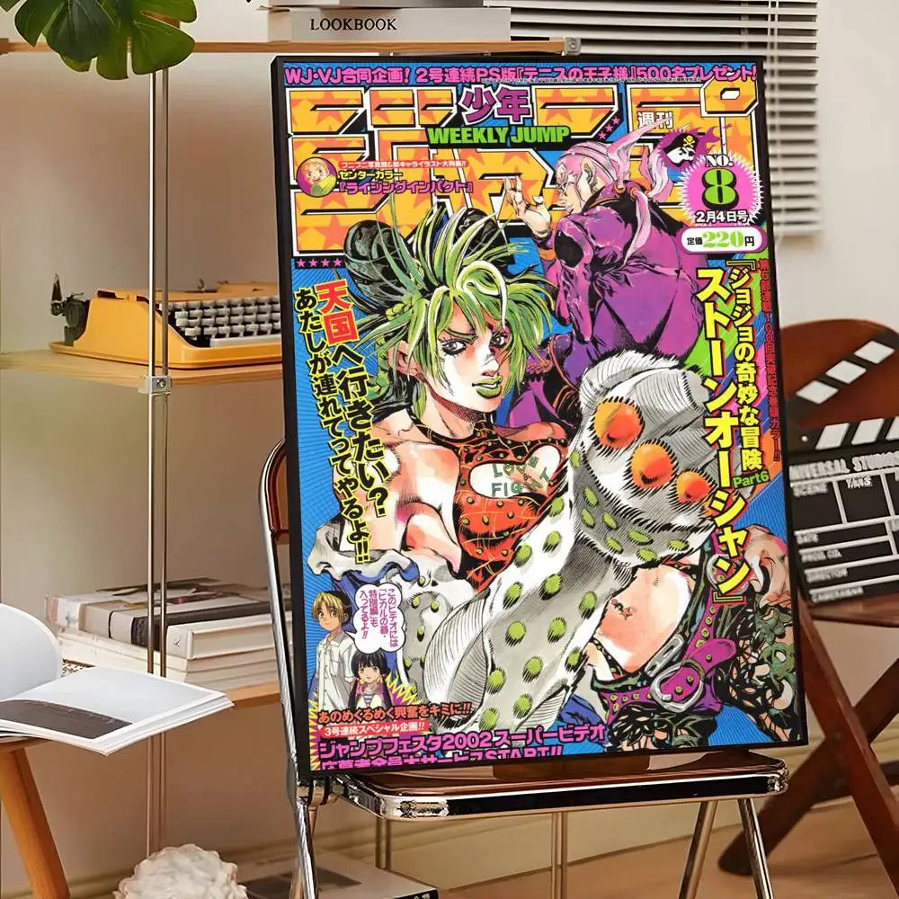 Anime J-JoJo Bizarre Adventure Poster Sticky Wall Art Printing Waterproof Home Living Bed Room Bar Aesthetic Decor