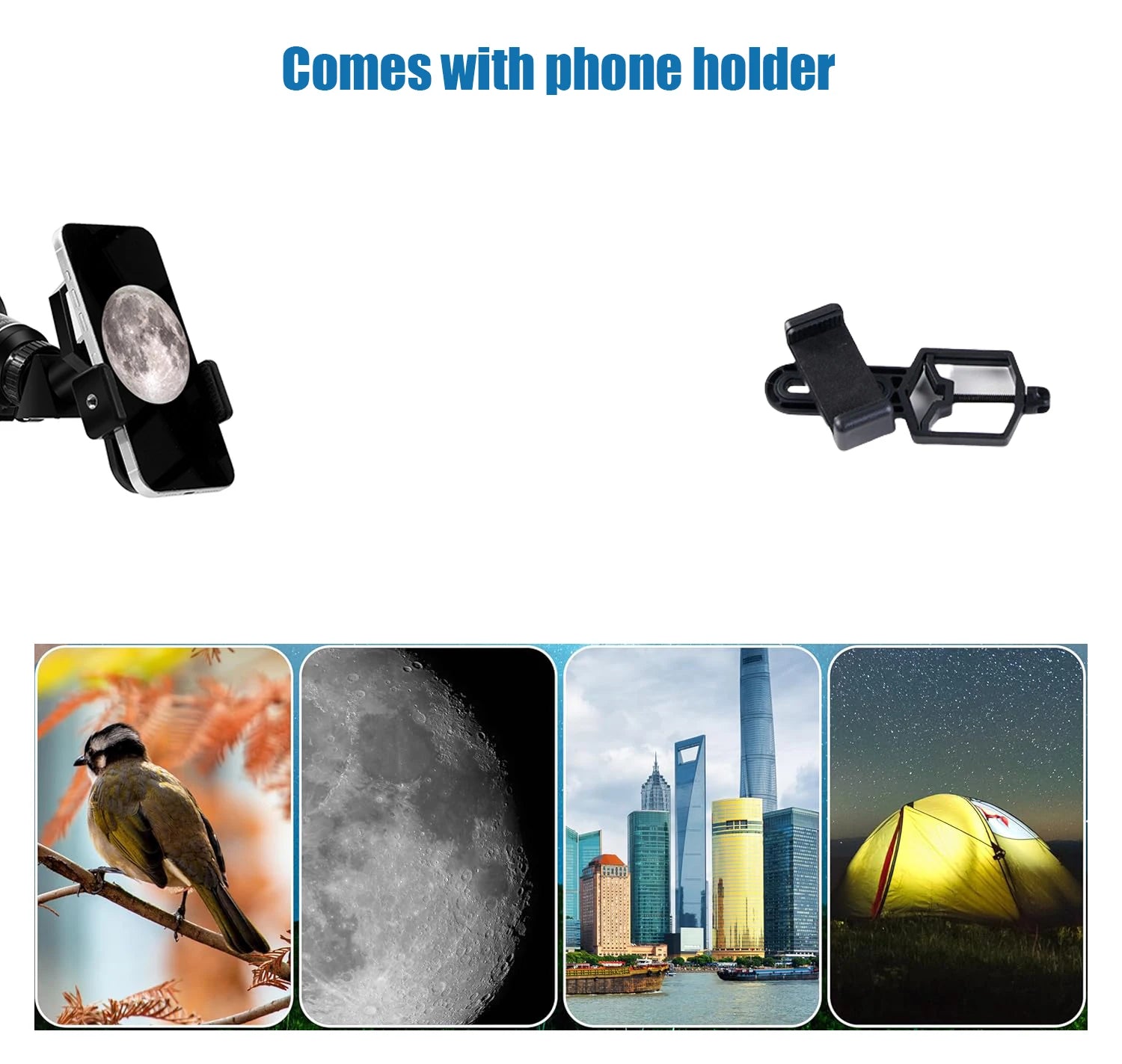 BORWOLF AZ80500  Astronomy Telescopes for Adults, 80mm Aperture 500mm AZ Mount 250X HD for Moon Stargazing and Bird Watching