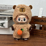 Doll Clothes For 17CM Labubu Capibara Set Jumpsuit Kawaii Headwear Camera 3PCS/Pack Plush Cotton Doll Dress Up Game Decoration