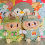 Labubu Doll Fashion Set Cute White Shirt Hat Animal Overalls Doll Clothes Accessory Gift for 17cm Doll