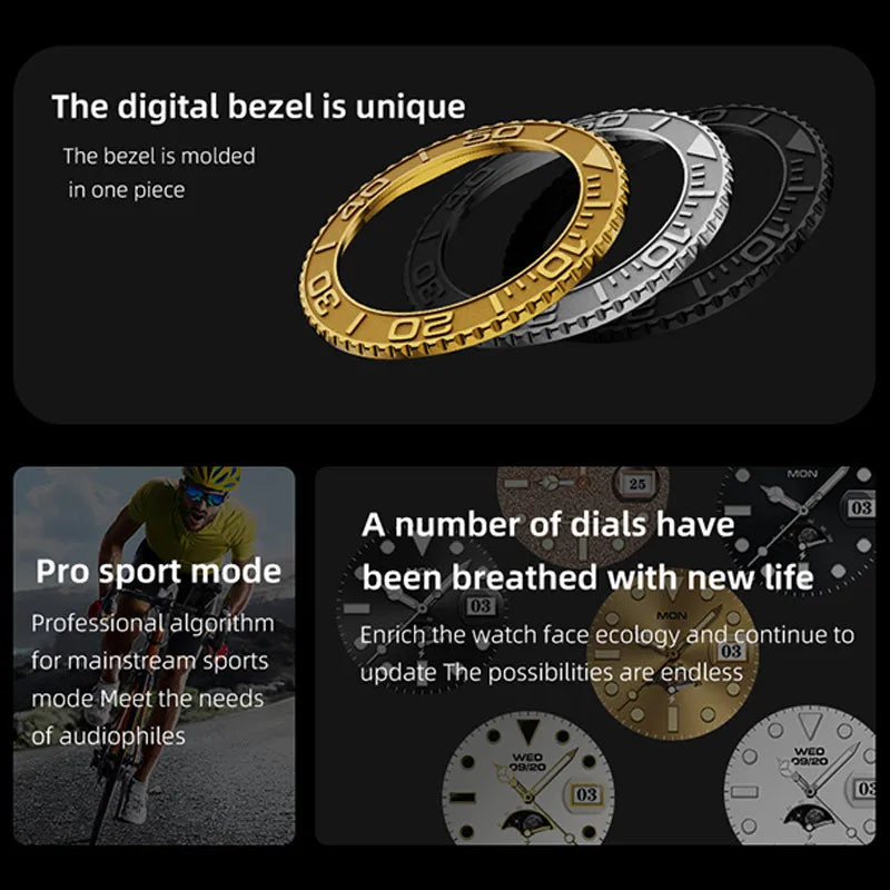 Aiweile AW46 Smartwatch Smart Watch Man 1.32 Inch HD AMOLED Screen Sports Modes Bluetooth Call for Android Yacht Range Master