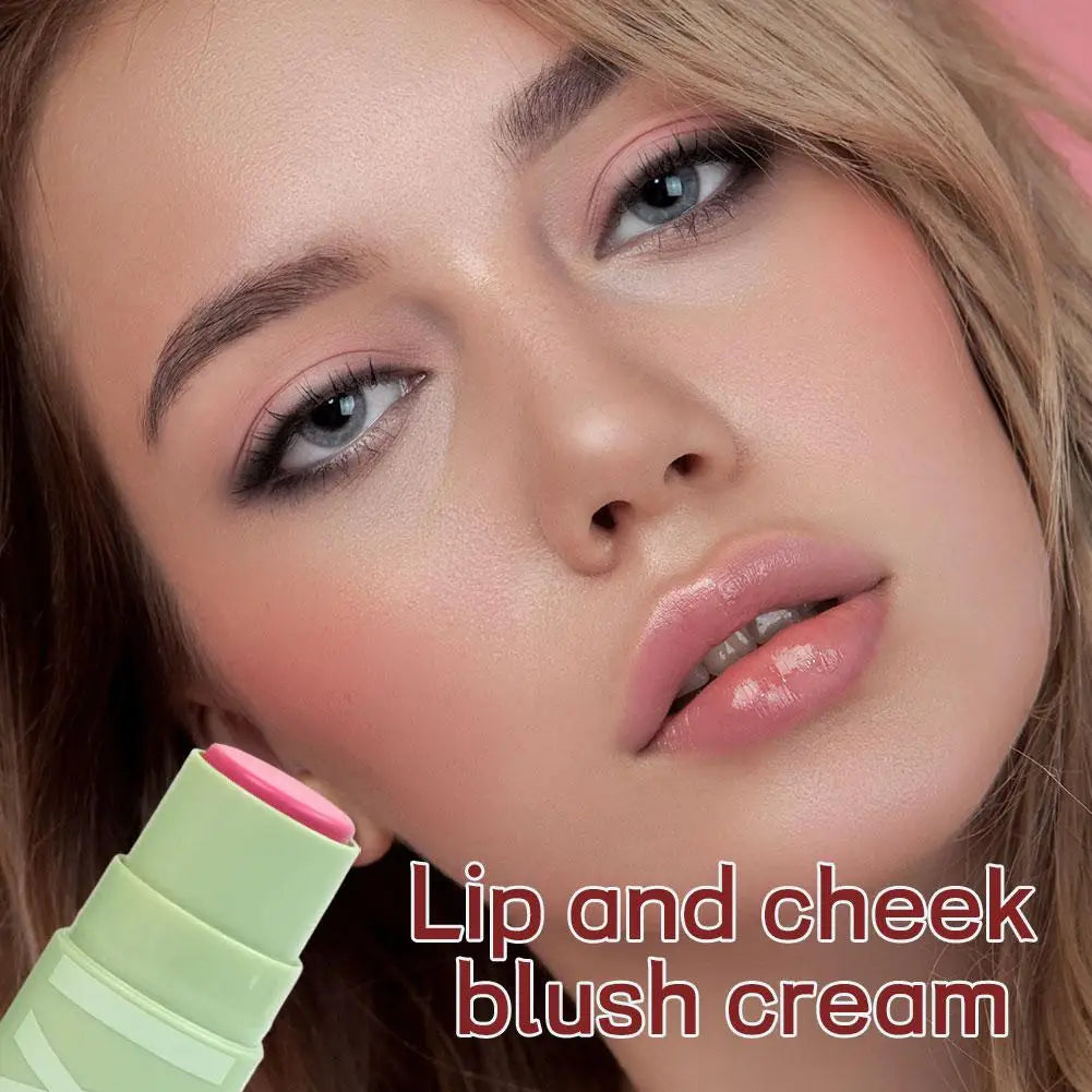 Blush Stick Natural Nude Cream Blush for Cheeks Lips Buildable Solid Blush Formula with Velvet Finish, Easy-Blend Makeup Stick