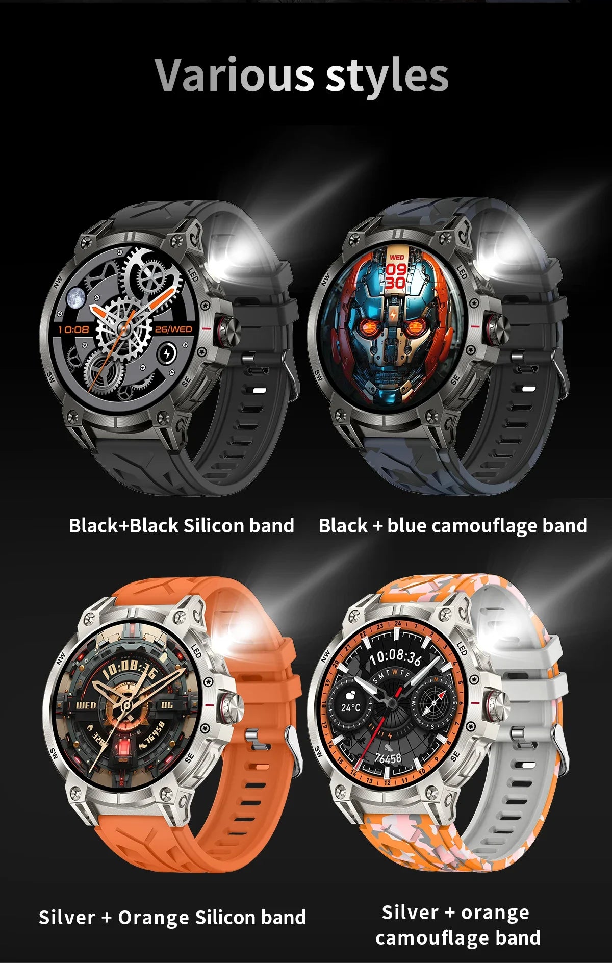 Xiaomi 760mAh Large Battery Outdoor Smart Watch Men 1.85 inch HD Screen GPS Compass Bluetooth Call IP68 Waterproof Smartwatch