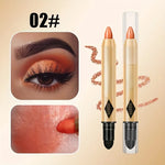 2 in 1 Pearly Eyeshadow Stick Pencil Waterproof Glitter Matte Eyeshadow Makeup High Pigmented Eyelid Under Crease Eyeshadow Pen