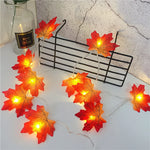 2/3/6M Halloween LED Lights String,Artificial Maple Leaf Lantern Garland,Halloween Christmas Thanksgiving Day Home Decorations