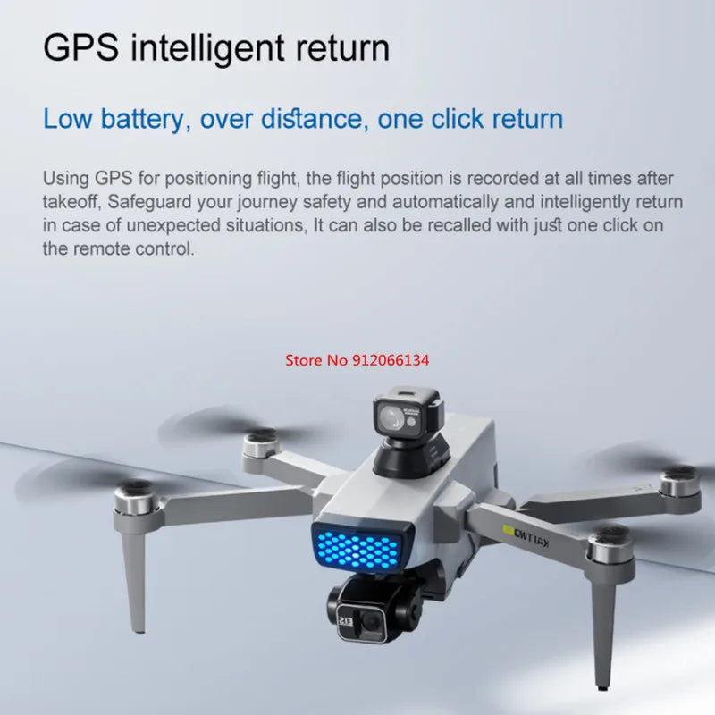 8K ESC 3 Axis Gimbal 360° Obstacle Avoidance WIFI FPV RC Drone 5G Brushless Electric GPS Follow Me Remote Control Quadcopter Toy