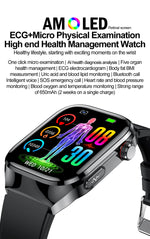 2025 New ECG+PPG Accurate Measure Heart Rate Smart Watch Men Blood Pressure Lipids Uric Acid Bluetooth Call Health Smartwatches