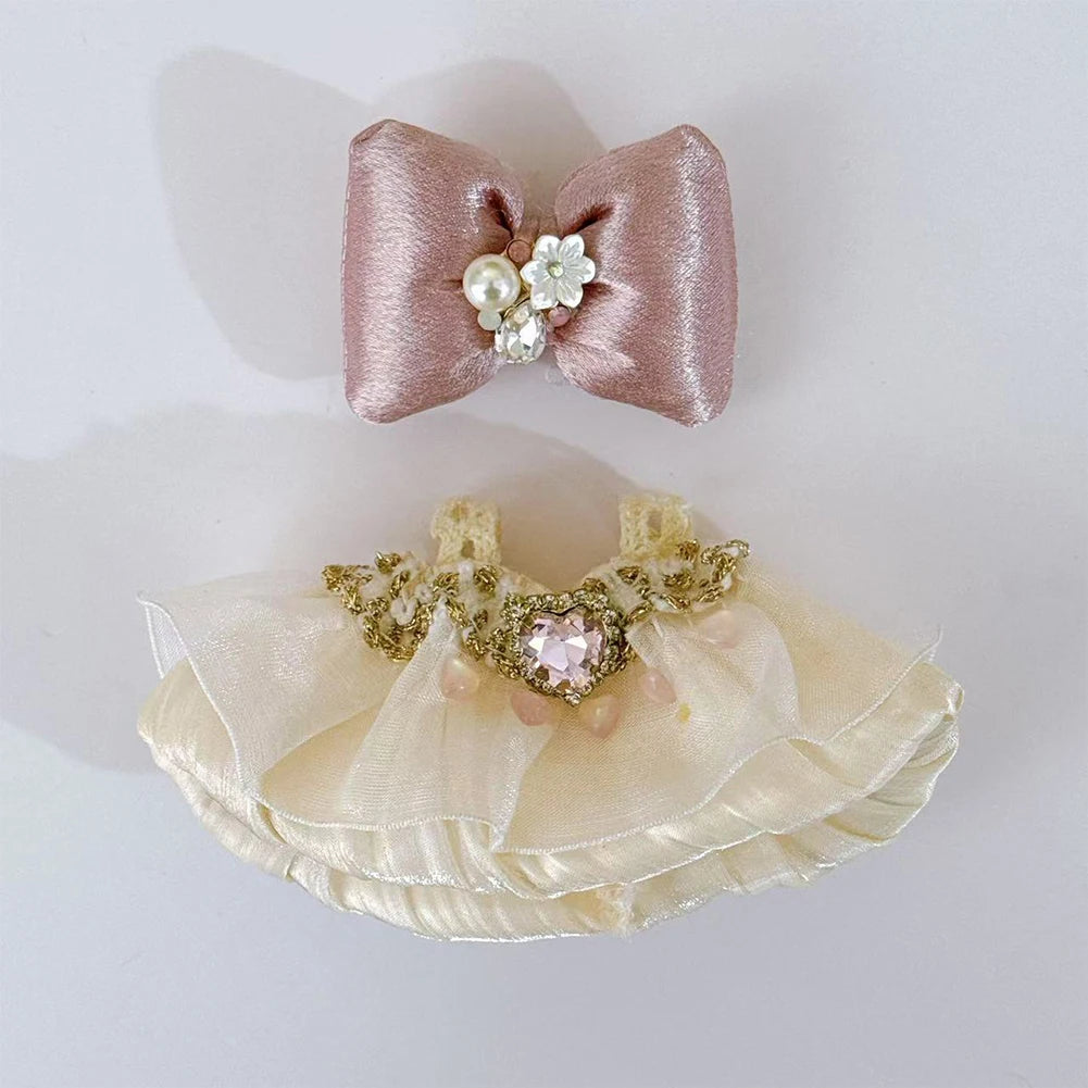 17cm Mini Plush Doll'S Clothes Outfit Accessories For Korea Kpop Exo Labubu Idol V1 V2 Strap skirt set Clothing Gift