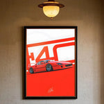 Luxury Classic Retro Red Super Sports Car F40 Art High-quality Printed Posters Homeliving room Wall Art Garage Room Decor