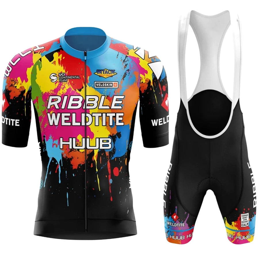Short Sleeve Road Bike & MTB Racing Kit, Breathable Summer Bicycle Clothing with Bib Shorts