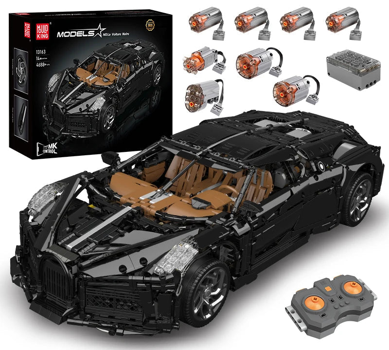 Bugatti Remote Control Supercar Building Set – Motorized Technical Model with App Control & Moving Functions