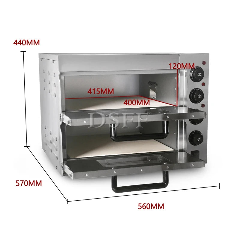 Commercial Double-Layer Kitchen Utensils, Pizza Bread Baking Machine, Household Electric Oven Machine