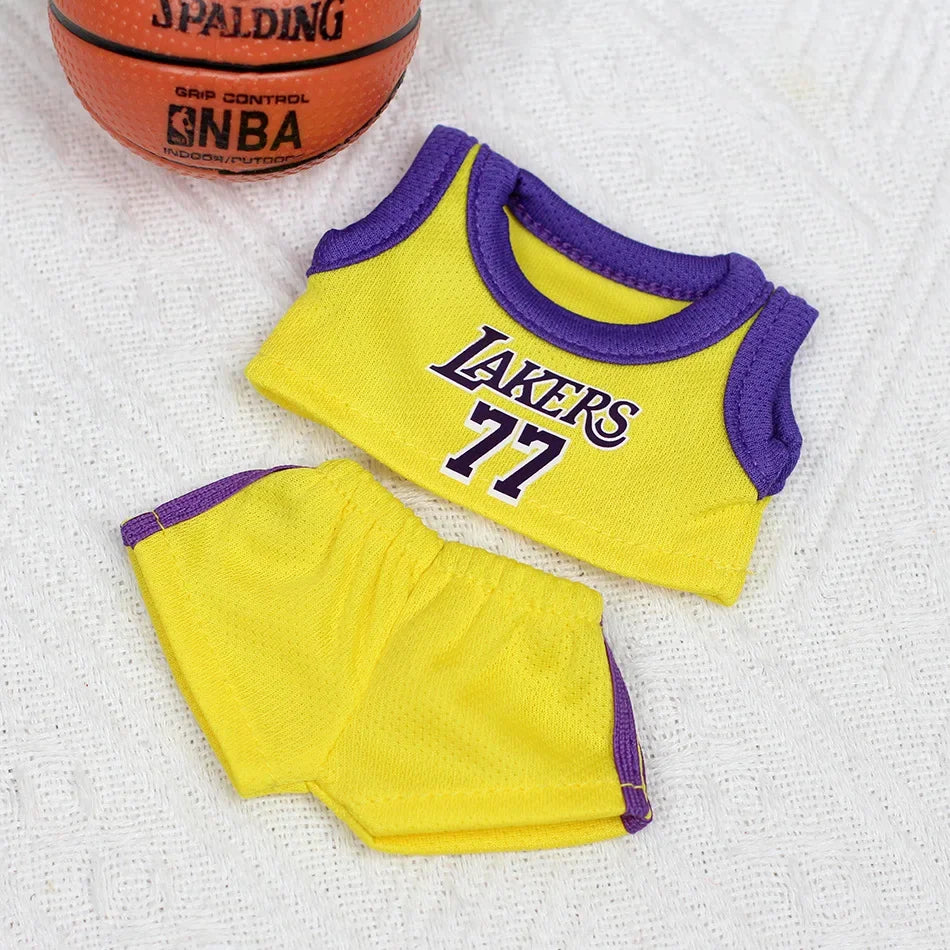 For 17cm Labubu Football Basketball Size 10 Clothing V1V2 Labubu Doll Size 7 Vinyl Pendant Doll Clothing DIY Sportswear Boy Toy