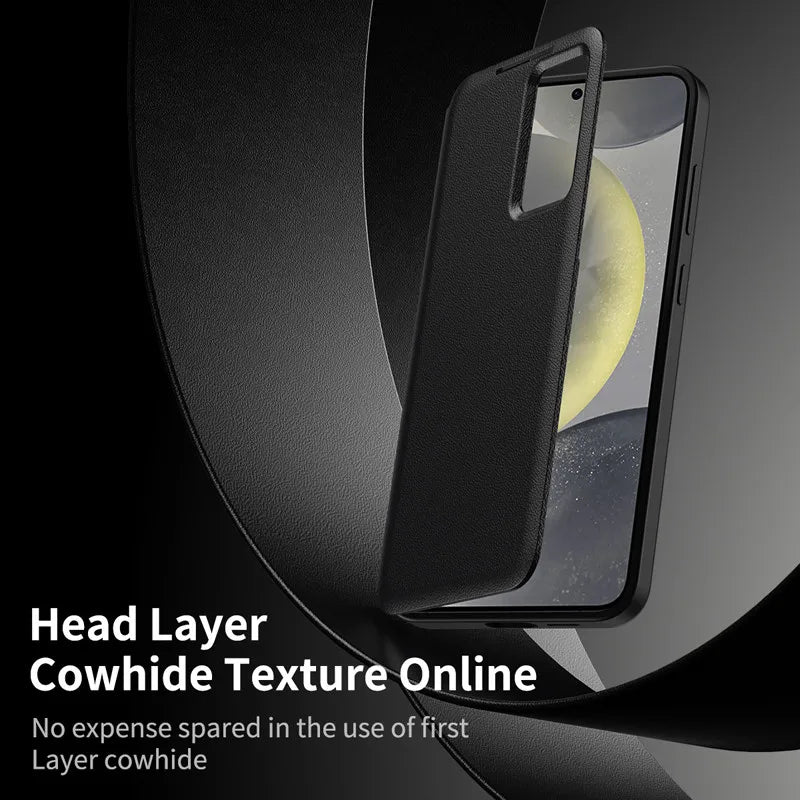 For Samsung Galaxy S25 Ultra Smart View Window Case ELVEV Durable Quality Leather Flip-Free Answering Cover for Samsung S25 S25+