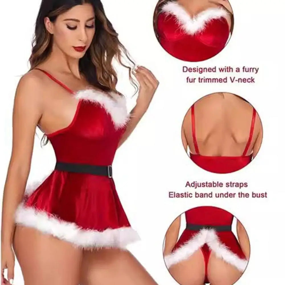Sexy Christmas Costume for Women, Santa Dress Party Outfit with Sexy Style, New Year Eve