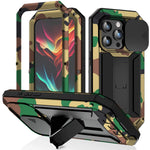 Heavy Duty Rugged Metal Case for iPhone, Case for iPhone 16 15, 14, 13 Pro Max, Screw Military Shockproof Cover with Screen Ca