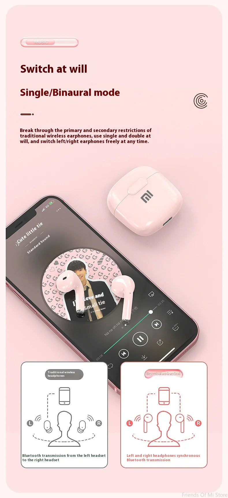 Xiaomi A2 Pro TWS Wireless Bluetooth Earbuds Mini Earpone Headset Sport Waterproof Headphones Hifi Stereo Sound Headset Earphone