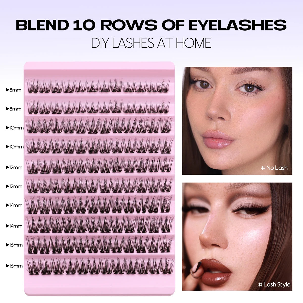 DIY Lash Extension Kit Individual Eyelash Extension Kit Cluster Lashes Kit Lash Glue Remover for Eyelash Extensions Makeup