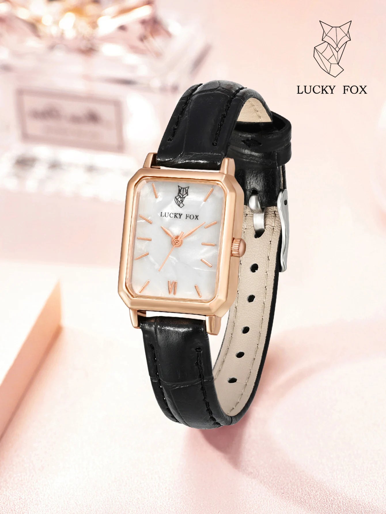 LUCKY FOX Women Watches Fashion Green Square Leather Quartz Watch Luxury Ladies Wristwatch Girlfriend Gift